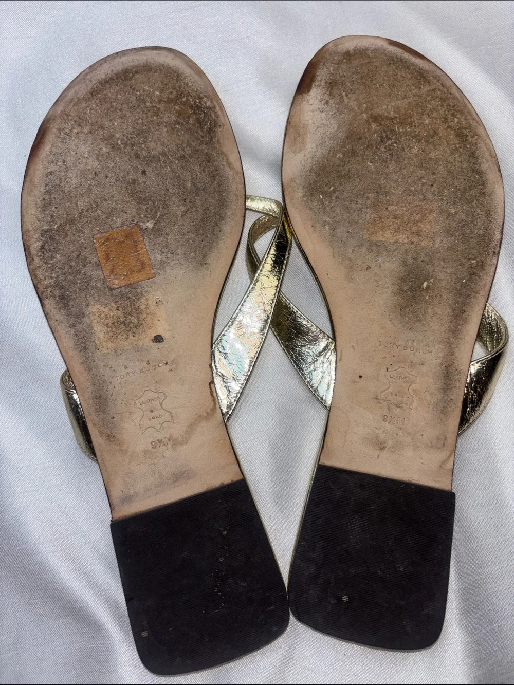 Tory Burch Metallic Gold Thong Sandals